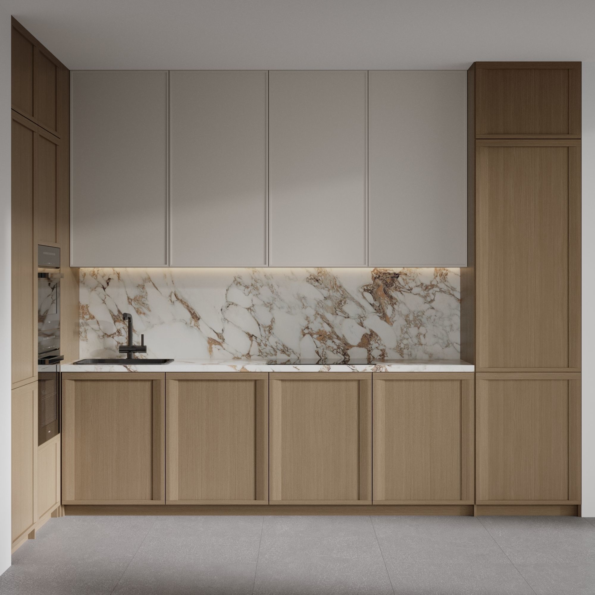 Kitchen with built-in MIELE appliances 3D model_2