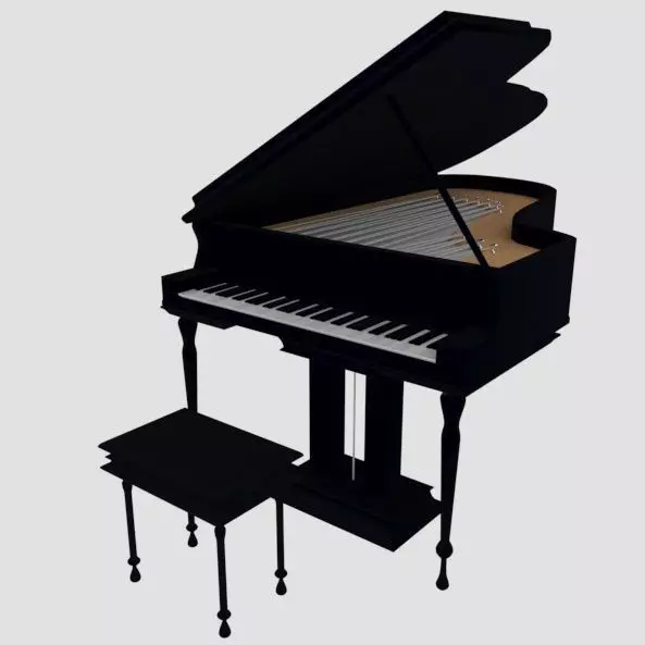 Grand piano Low-poly 3D model_0