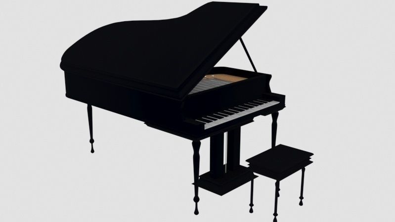 Grand piano Low-poly 3D model_5