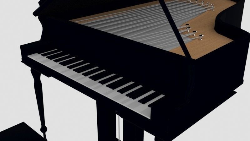 Grand piano Low-poly 3D model_3