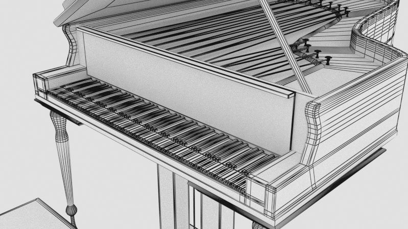 Grand piano Low-poly 3D model_4