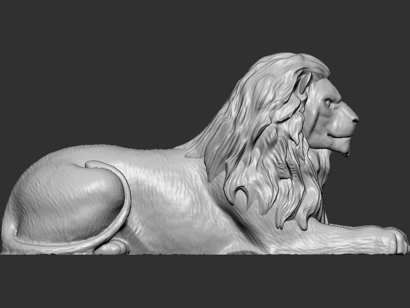 Sitting Lion 3D print model_2
