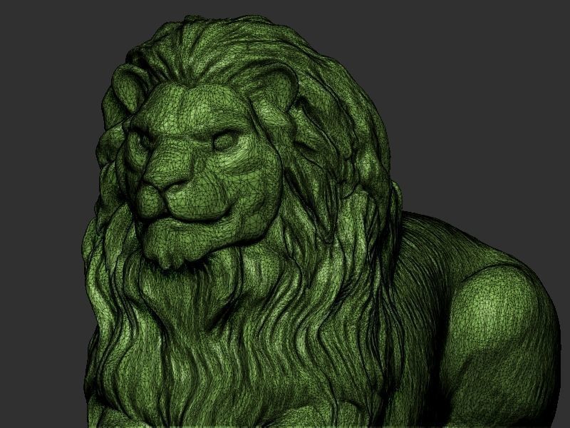 Sitting Lion 3D print model_9