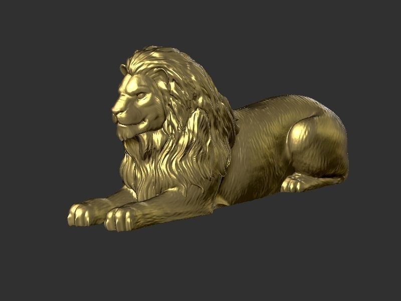 Sitting Lion 3D print model_8