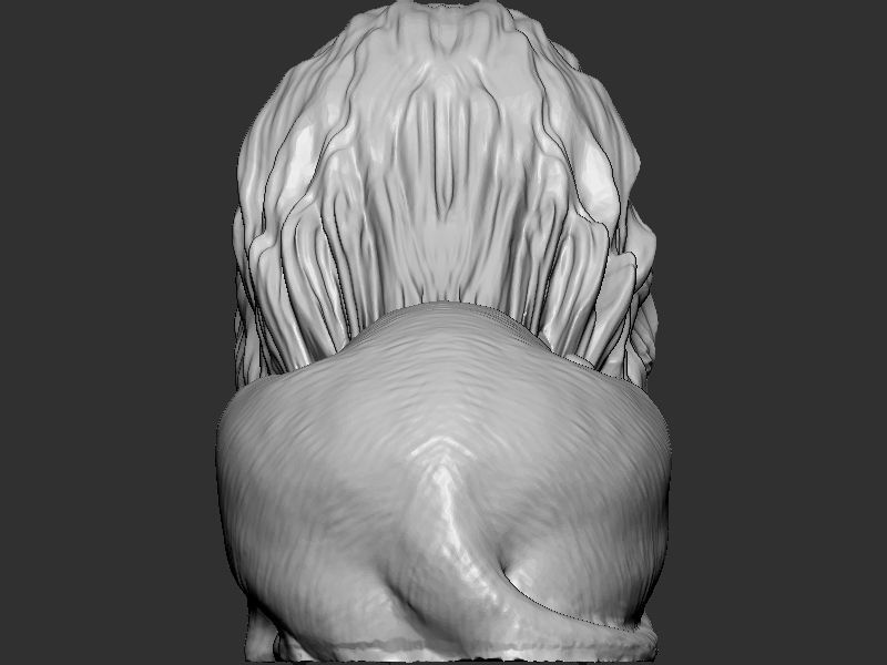 Sitting Lion 3D print model_3