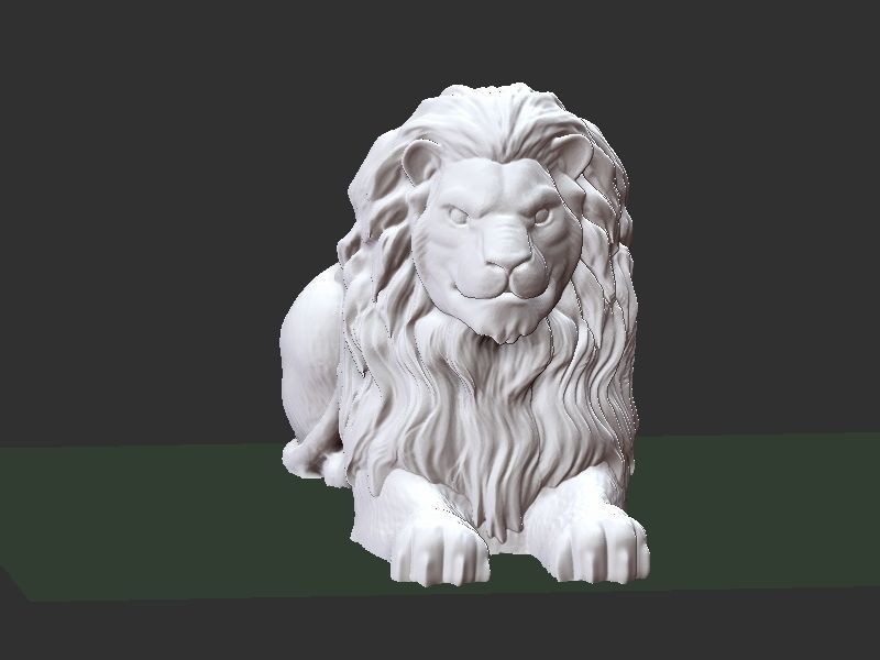 Sitting Lion 3D print model_13