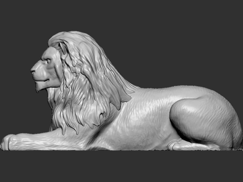 Sitting Lion 3D print model_5