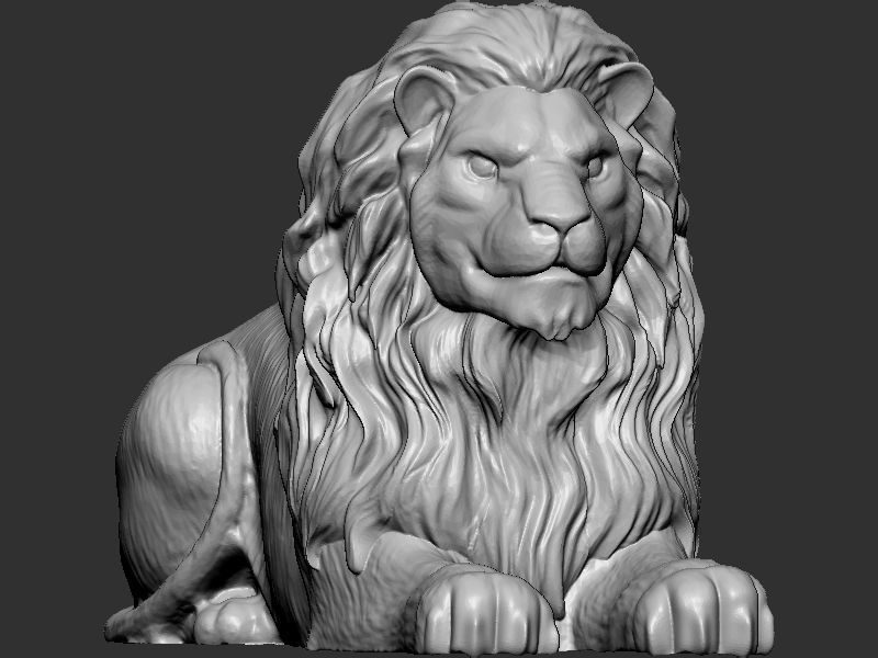 Sitting Lion 3D print model_1