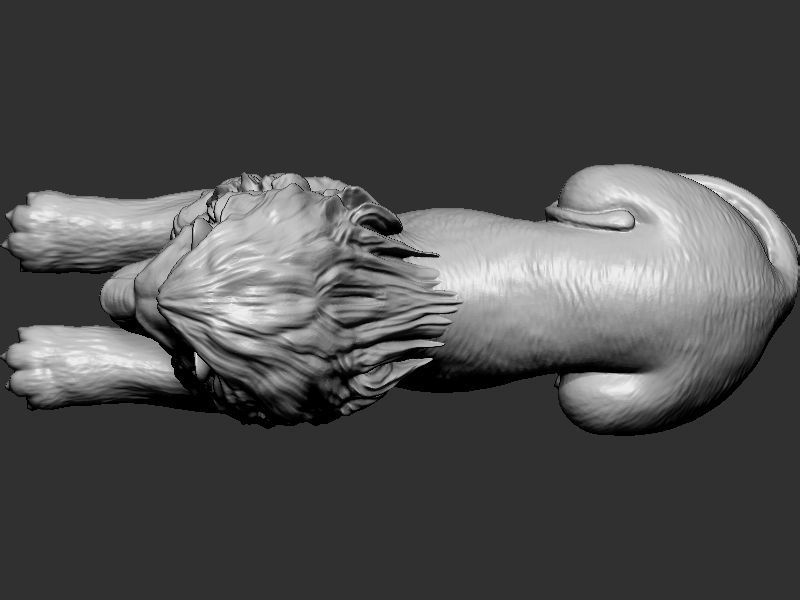 Sitting Lion 3D print model_6