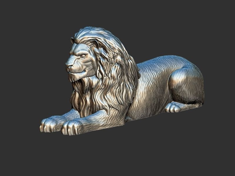 Sitting Lion 3D print model_7