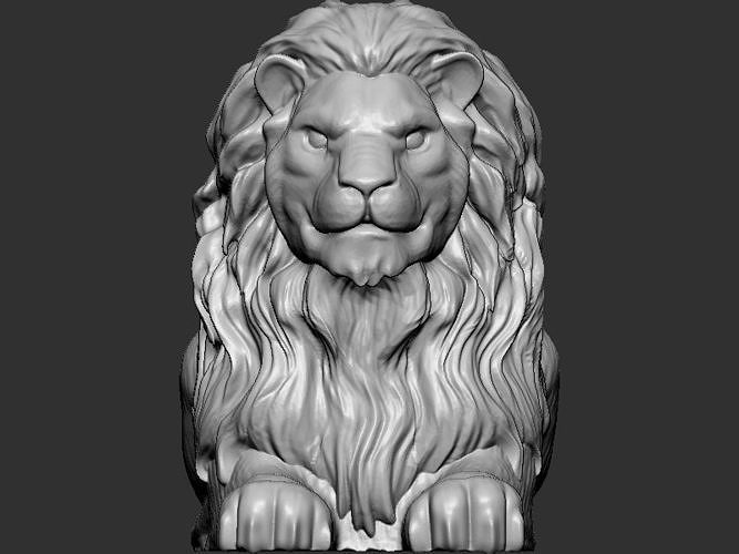 Sitting Lion 3D print model