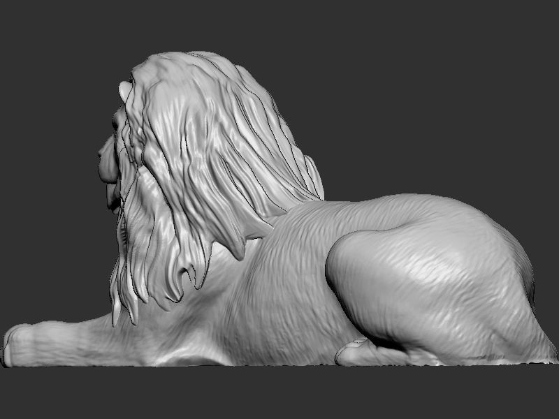 Sitting Lion 3D print model_4