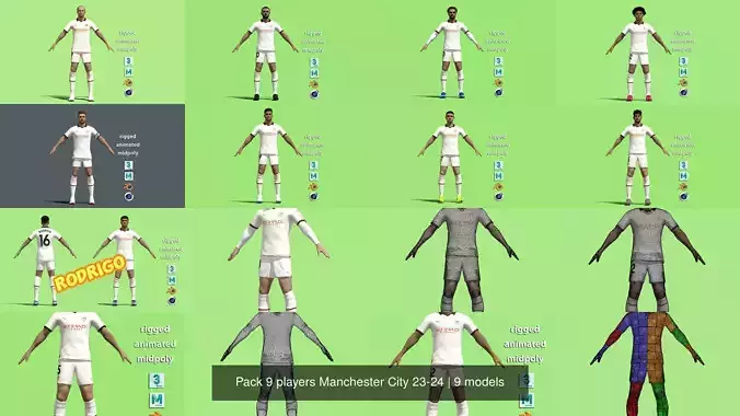 Pack 9 players Manchester City 23-24