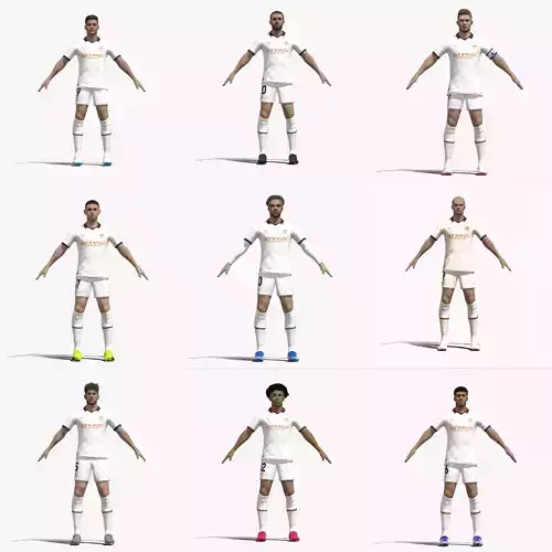 Pack 9 players Manchester City 23-24 3D Model Collection