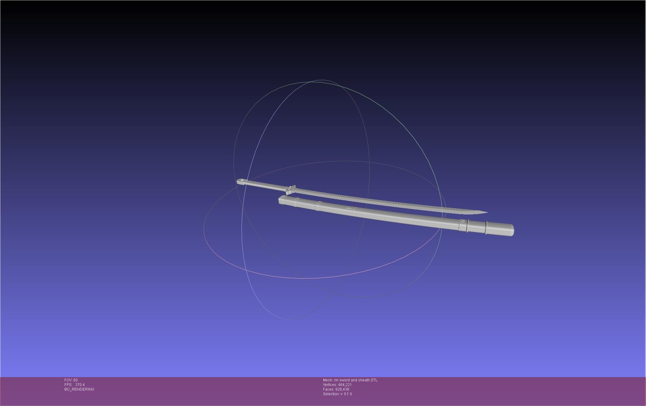 Blue Exorcist Rin Okumura Kurikara Sword And Sheath 3D print model_7