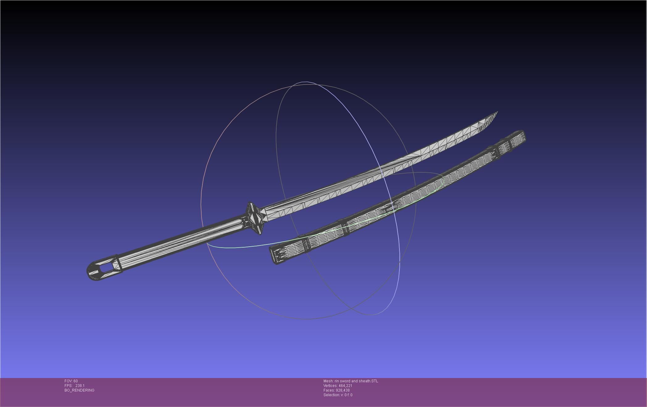 Blue Exorcist Rin Okumura Kurikara Sword And Sheath 3D print model_16