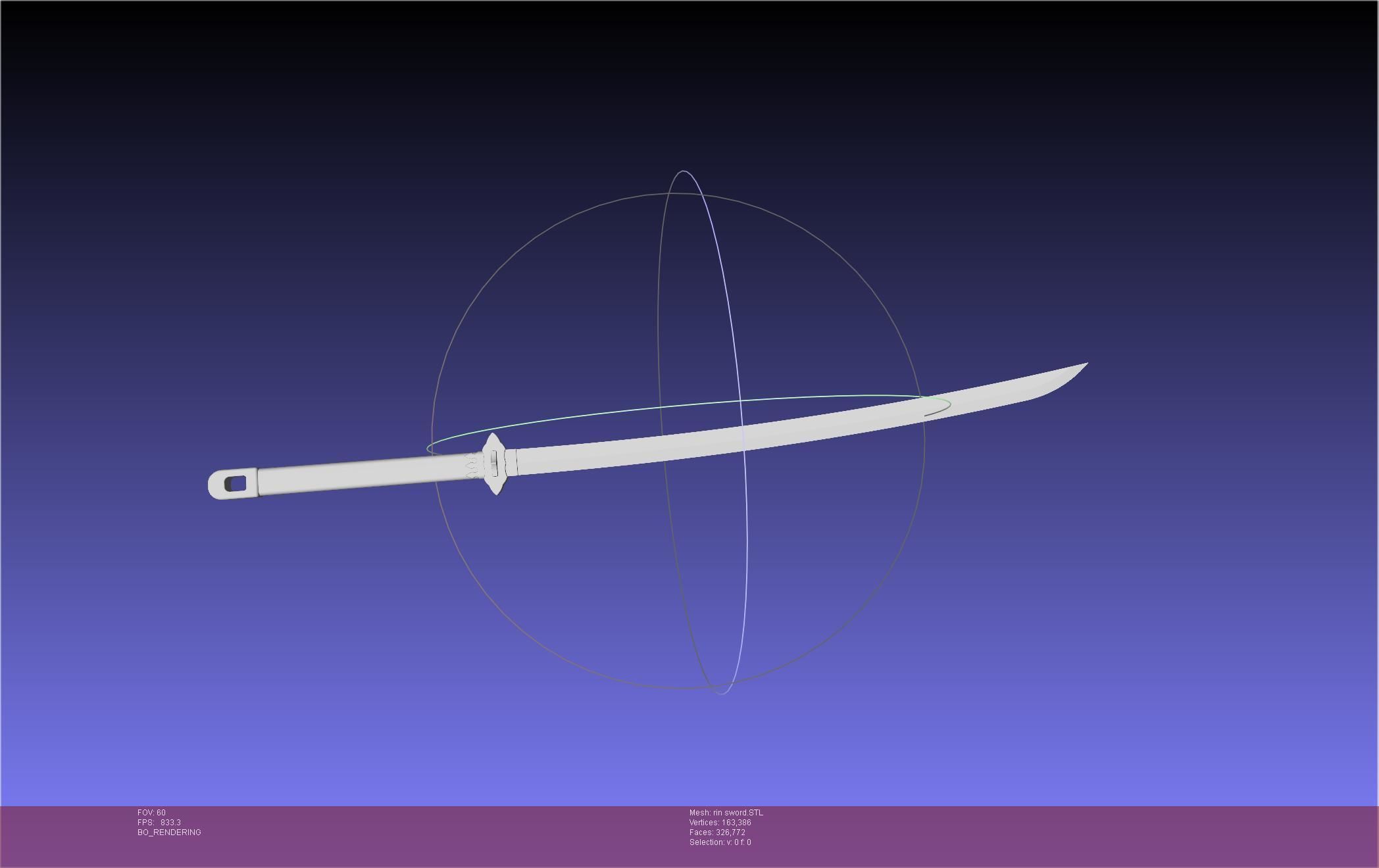 Blue Exorcist Rin Okumura Kurikara Sword And Sheath 3D print model_26