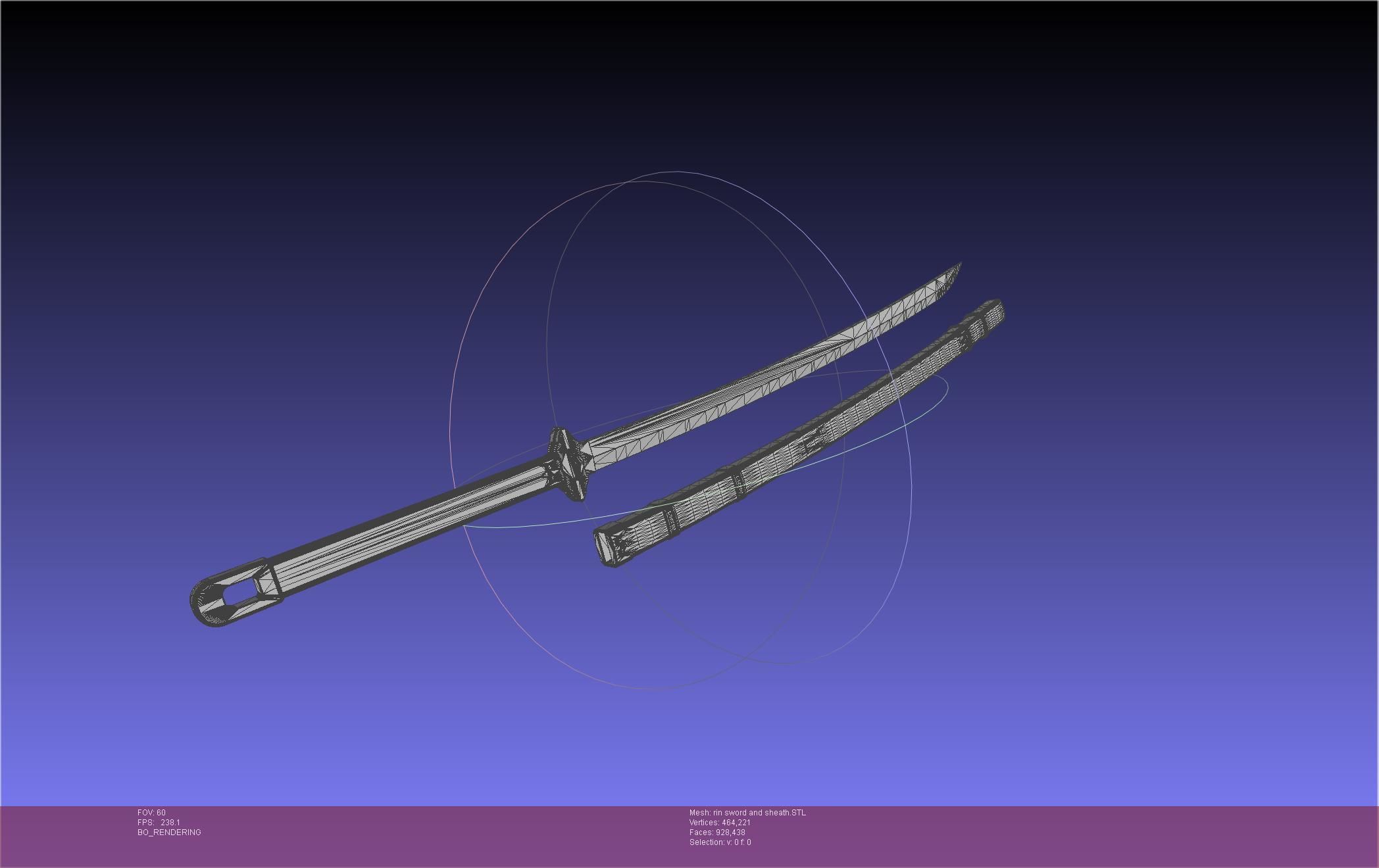 Blue Exorcist Rin Okumura Kurikara Sword And Sheath 3D print model_10