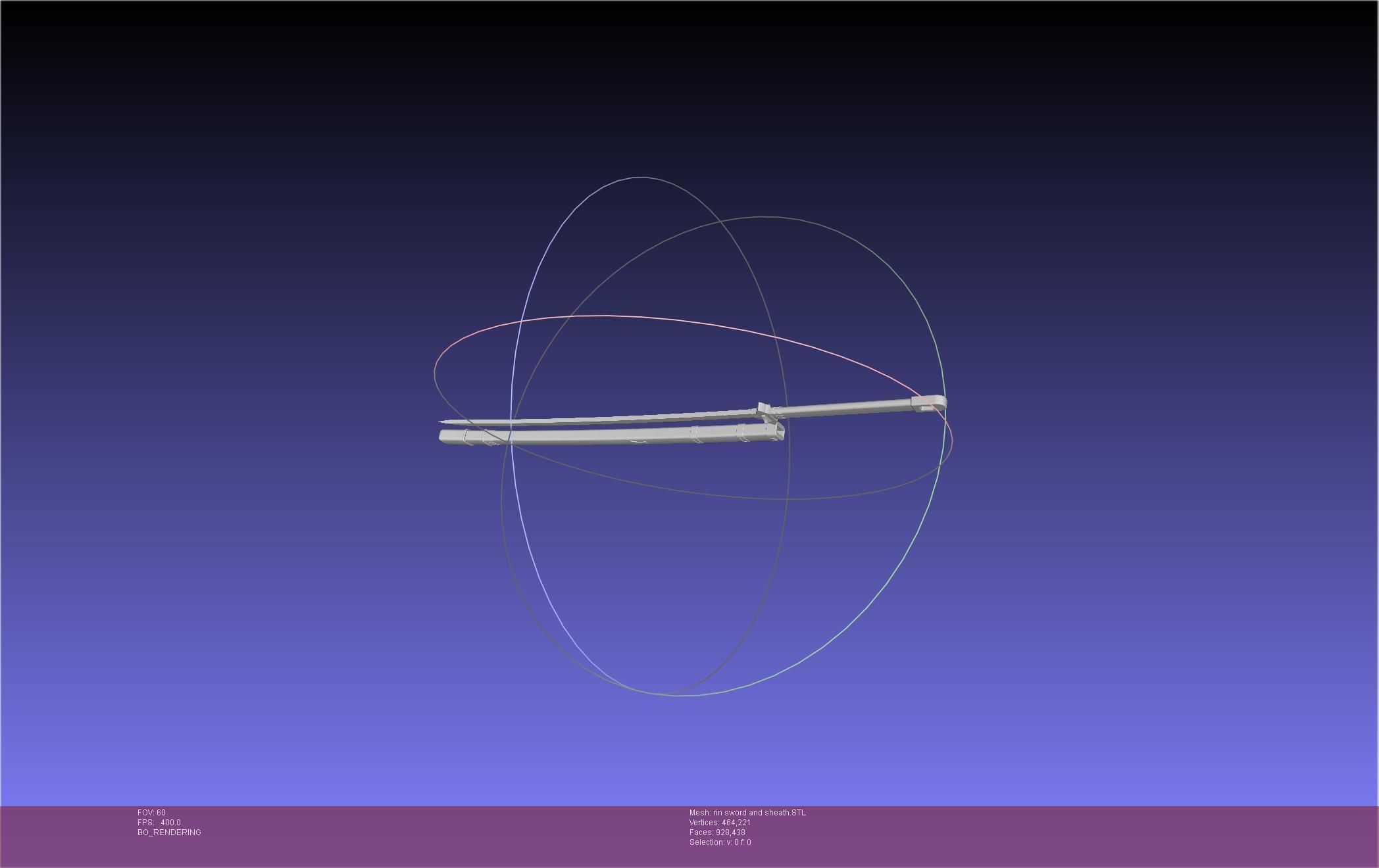 Blue Exorcist Rin Okumura Kurikara Sword And Sheath 3D print model_8