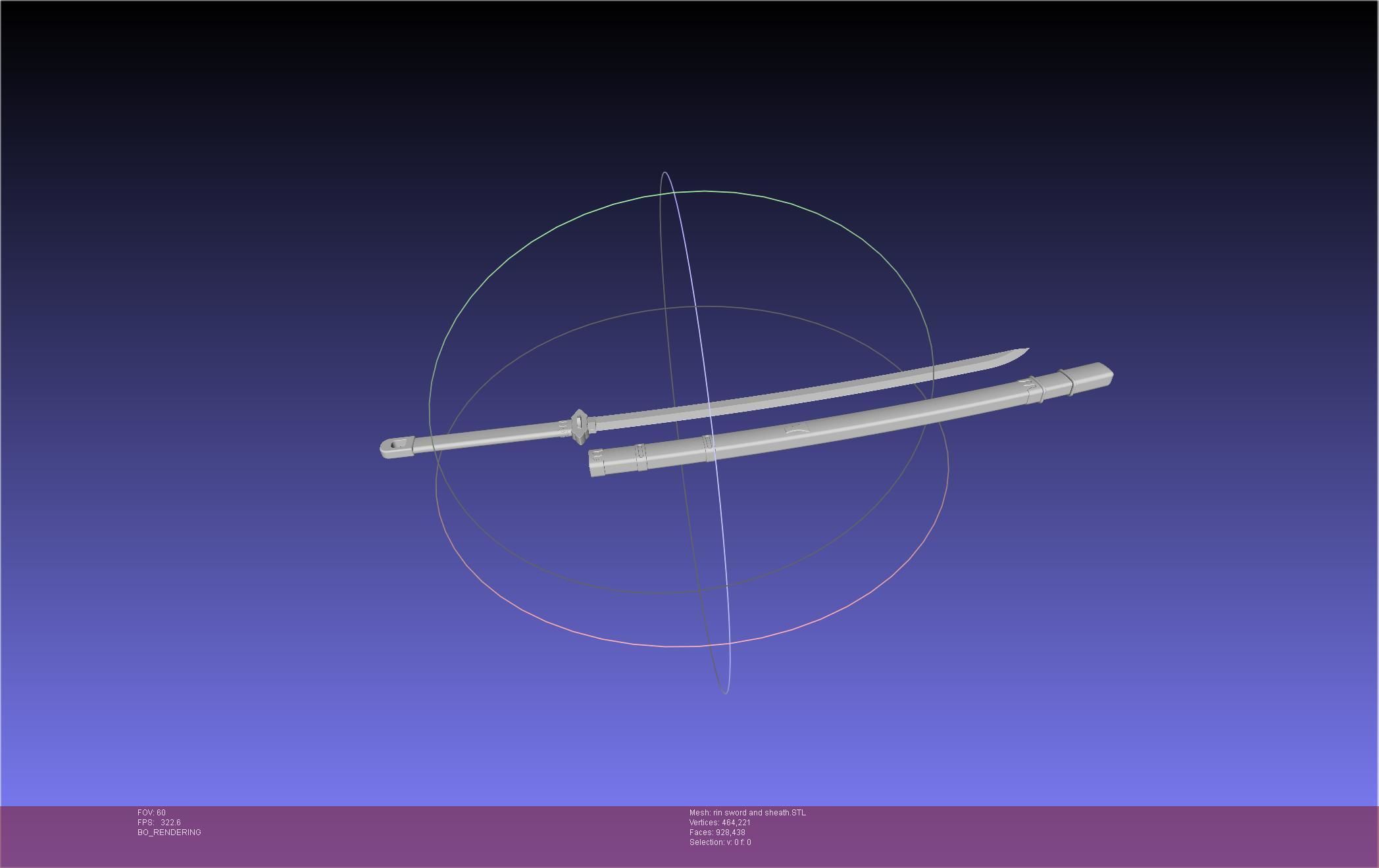 Blue Exorcist Rin Okumura Kurikara Sword And Sheath 3D print model_3