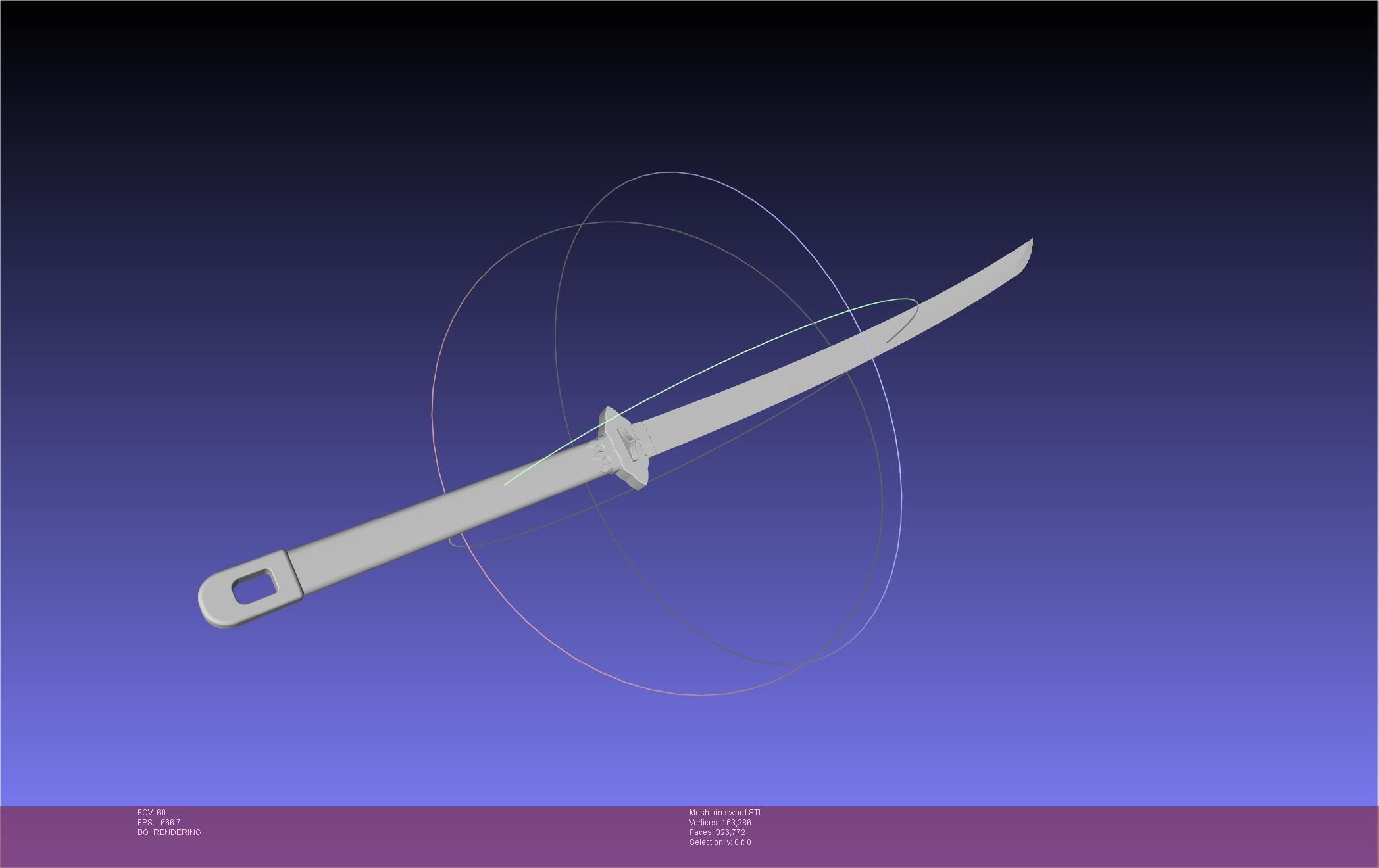 Blue Exorcist Rin Okumura Kurikara Sword And Sheath 3D print model_27