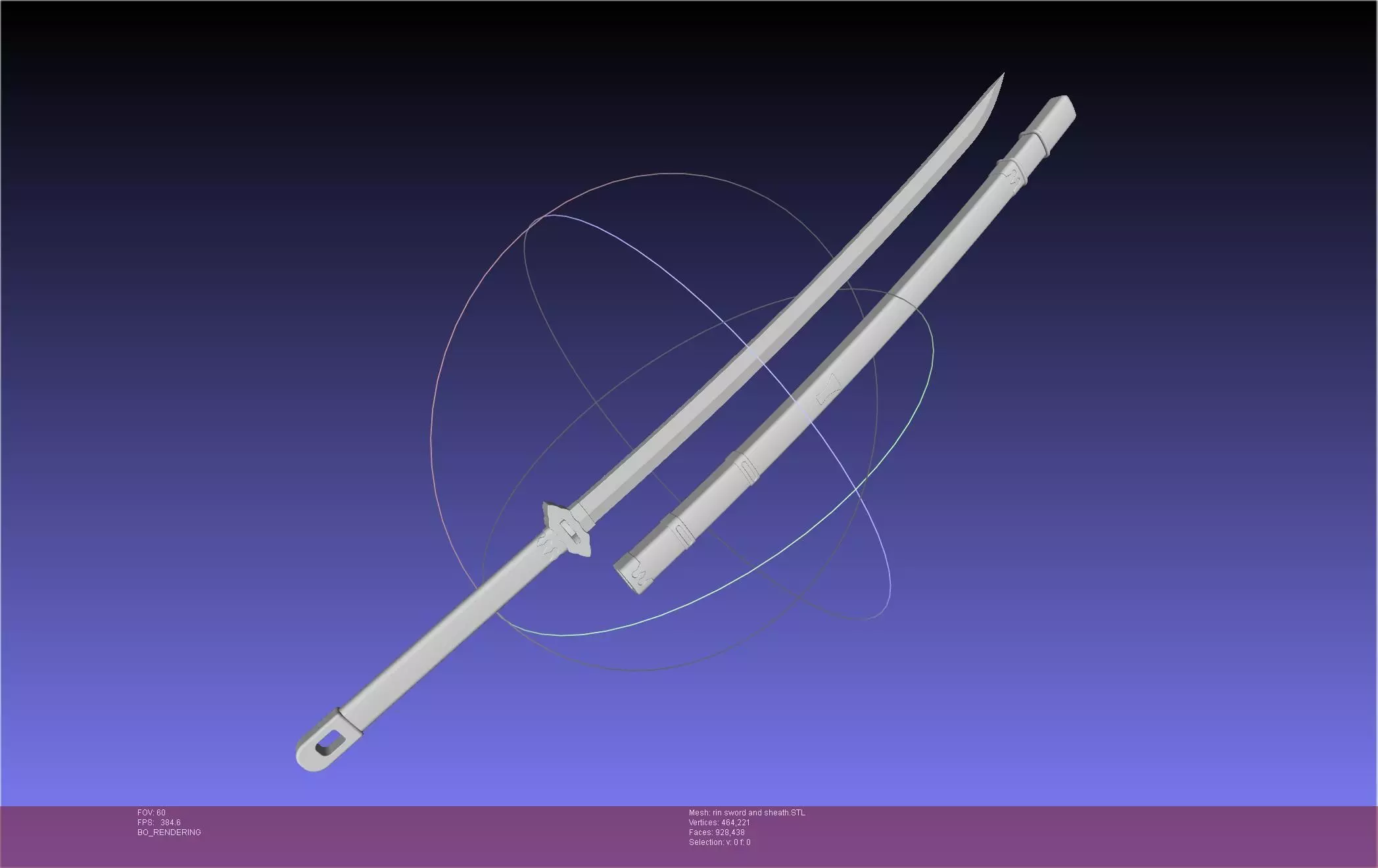 Blue Exorcist Rin Okumura Kurikara Sword And Sheath 3D print model_0