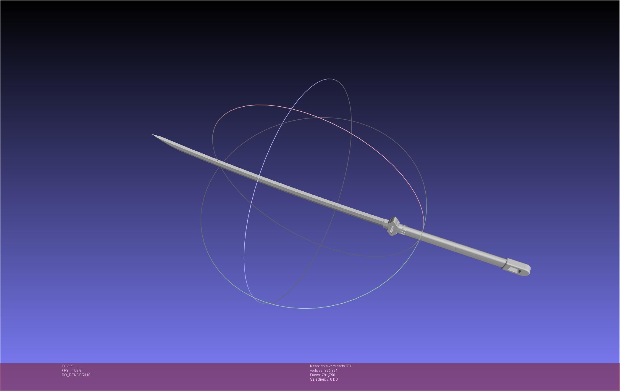 Blue Exorcist Rin Okumura Kurikara Sword And Sheath 3D print model_59