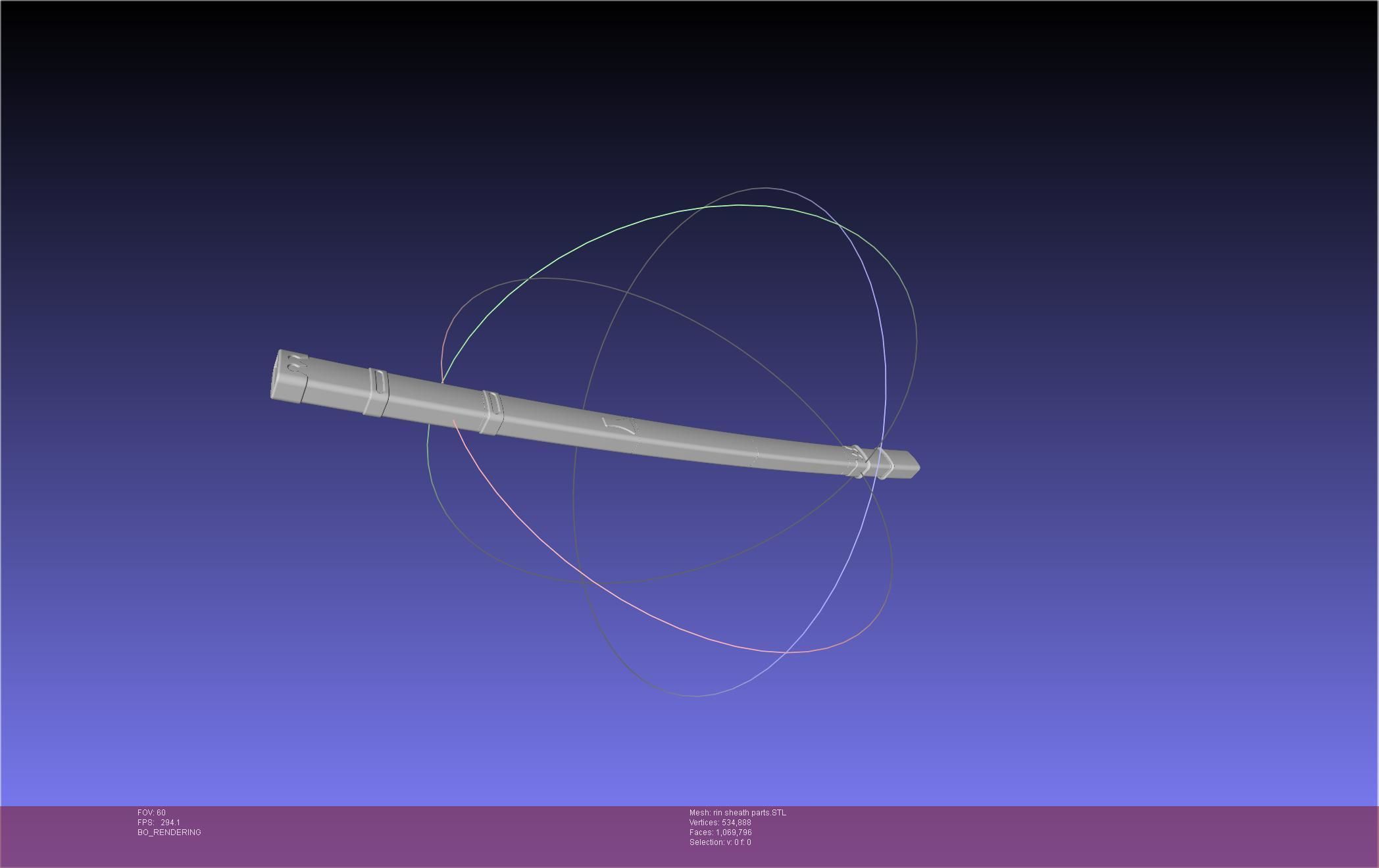 Blue Exorcist Rin Okumura Kurikara Sword And Sheath 3D print model_47