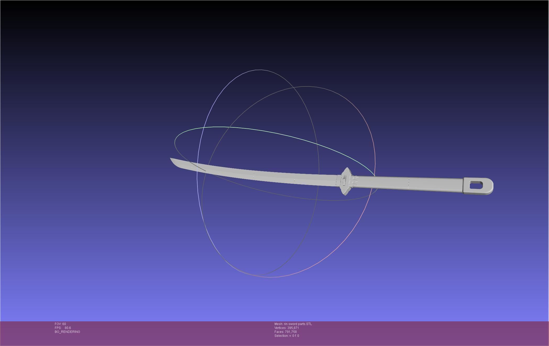 Blue Exorcist Rin Okumura Kurikara Sword And Sheath 3D print model_55