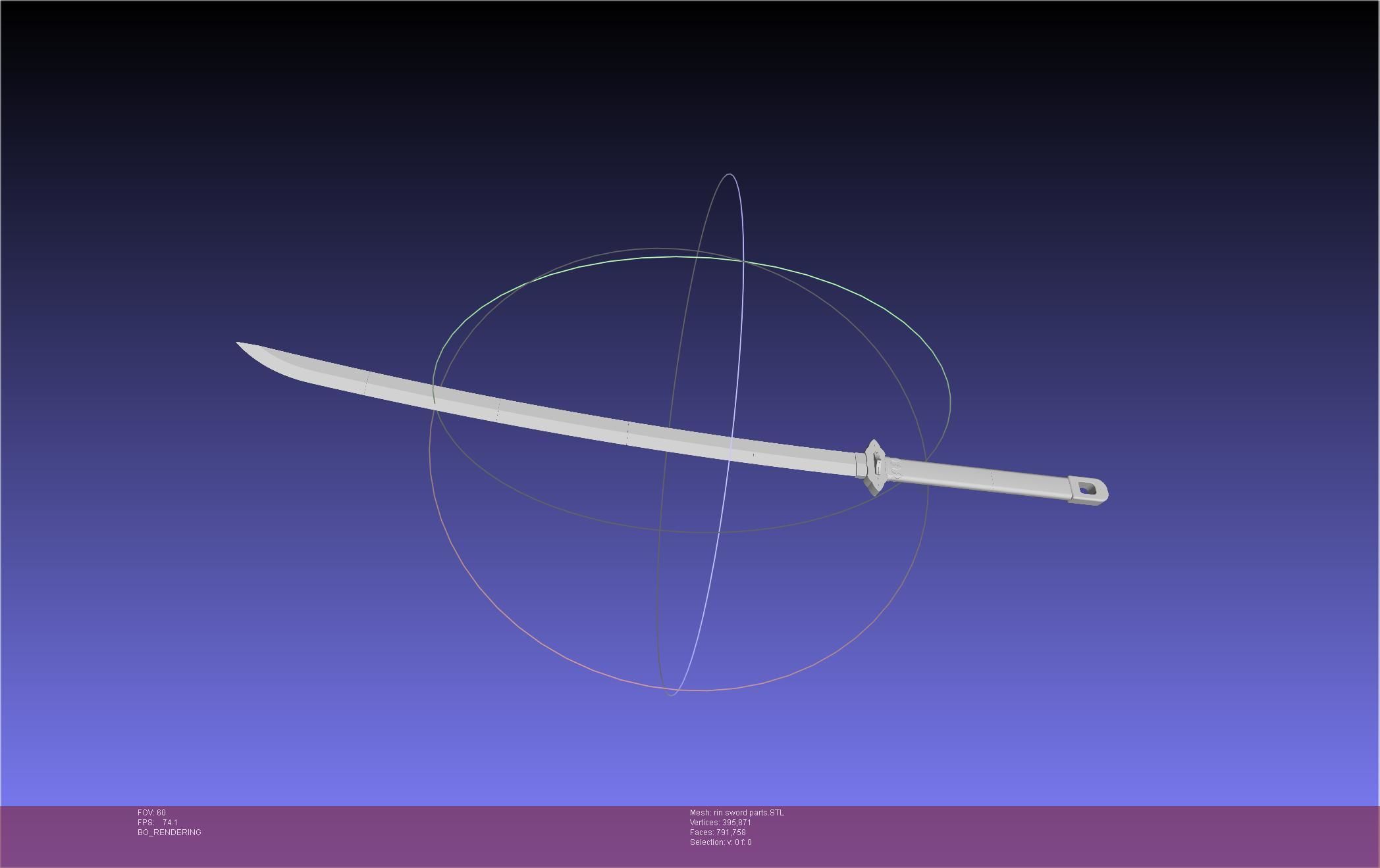 Blue Exorcist Rin Okumura Kurikara Sword And Sheath 3D print model_54