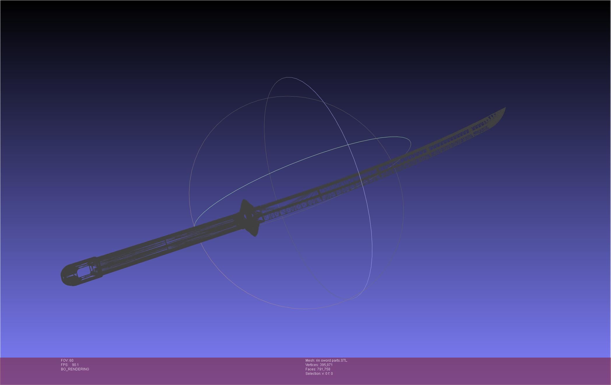 Blue Exorcist Rin Okumura Kurikara Sword And Sheath 3D print model_66