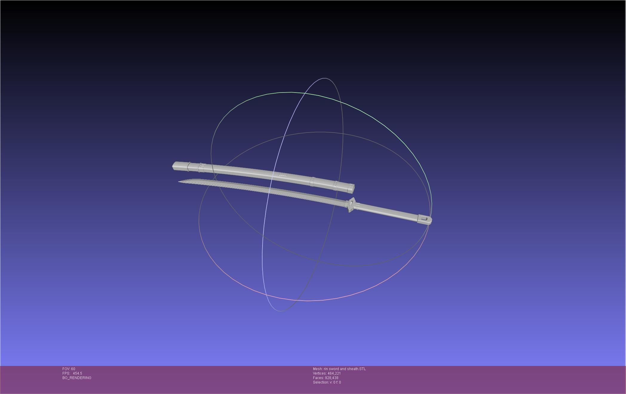 Blue Exorcist Rin Okumura Kurikara Sword And Sheath 3D print model_12