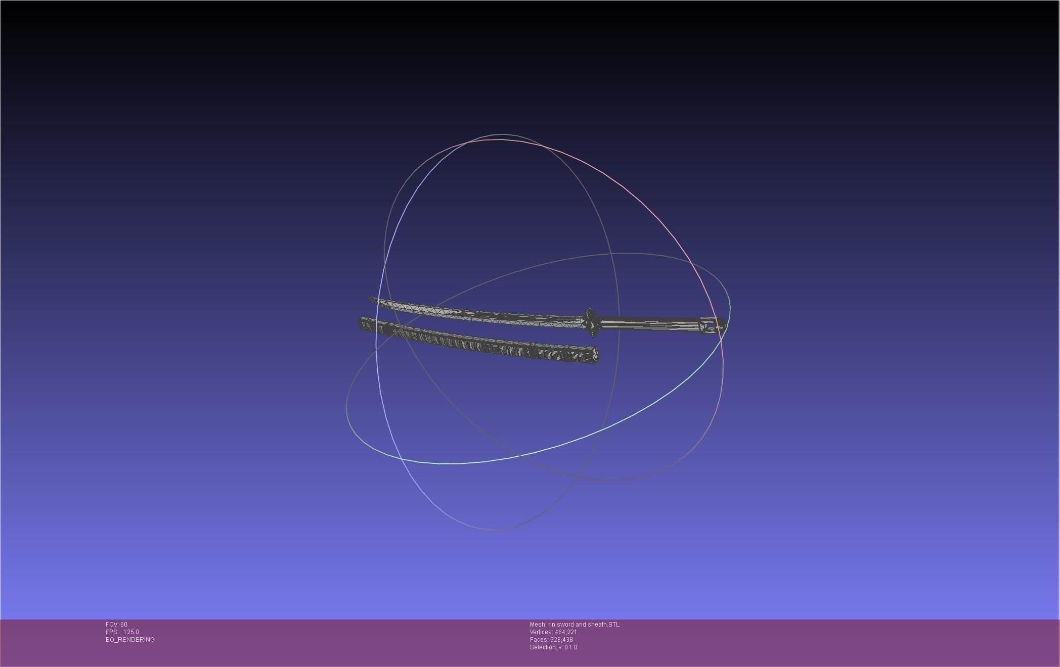 Blue Exorcist Rin Okumura Kurikara Sword And Sheath 3D print model_1