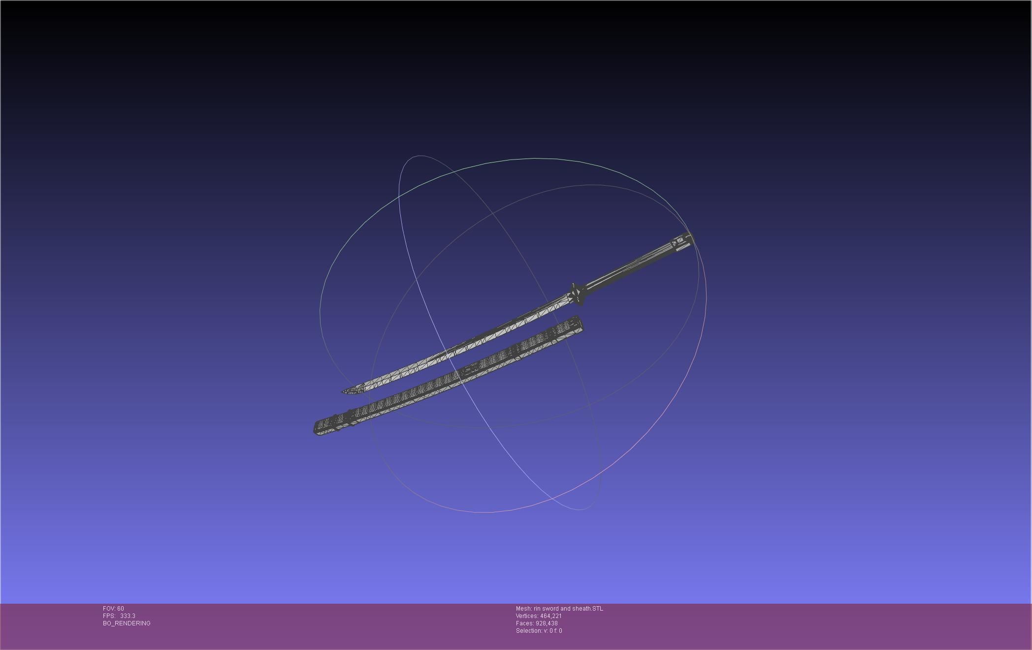 Blue Exorcist Rin Okumura Kurikara Sword And Sheath 3D print model_6