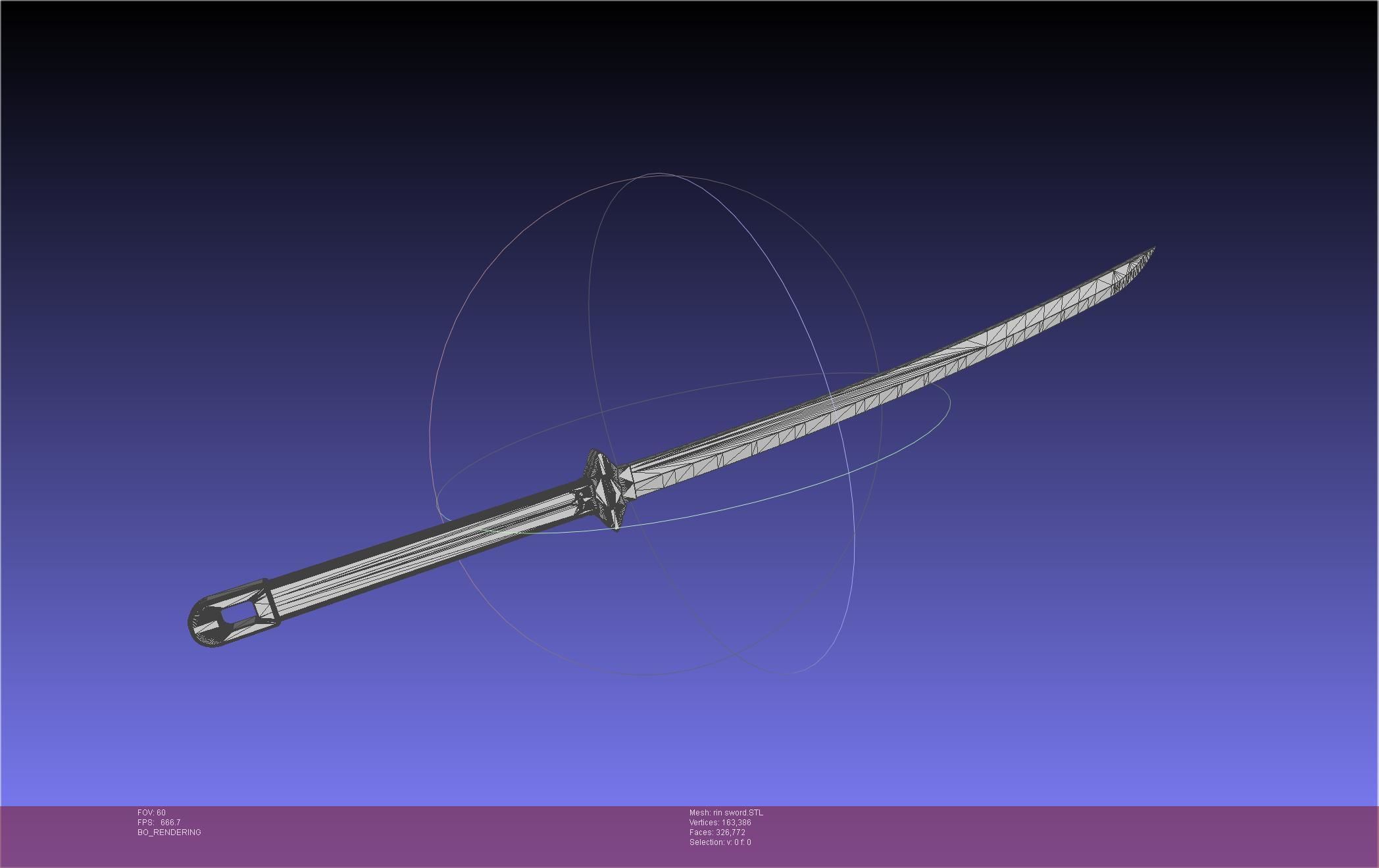 Blue Exorcist Rin Okumura Kurikara Sword And Sheath 3D print model_28