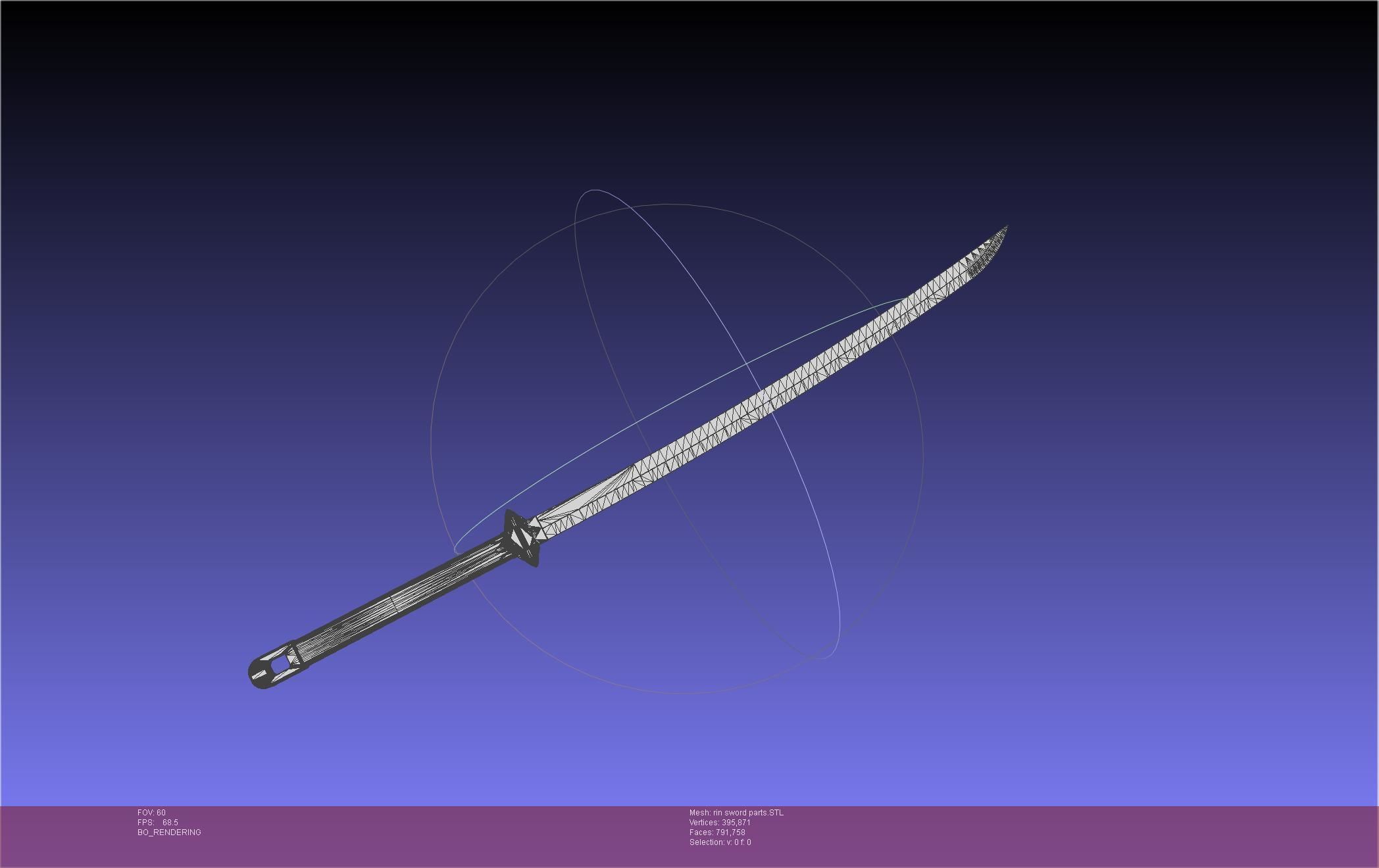 Blue Exorcist Rin Okumura Kurikara Sword And Sheath 3D print model_58