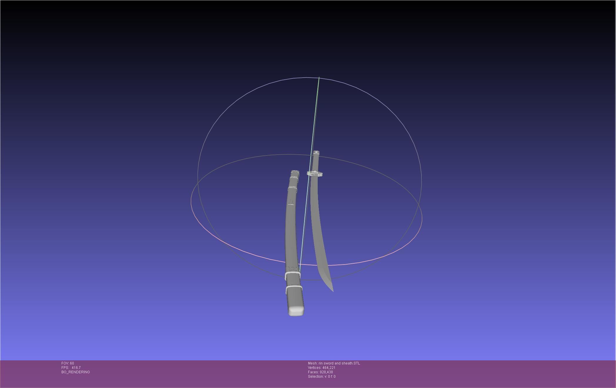 Blue Exorcist Rin Okumura Kurikara Sword And Sheath 3D print model_2