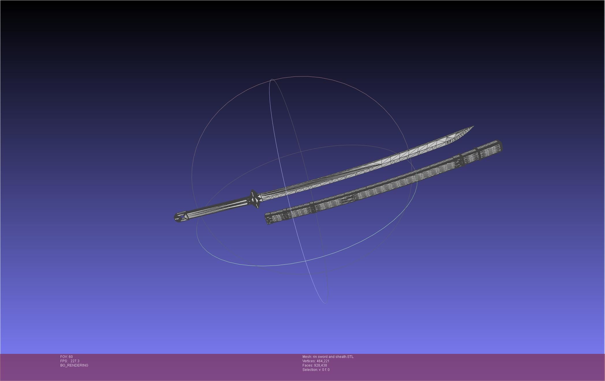 Blue Exorcist Rin Okumura Kurikara Sword And Sheath 3D print model_4