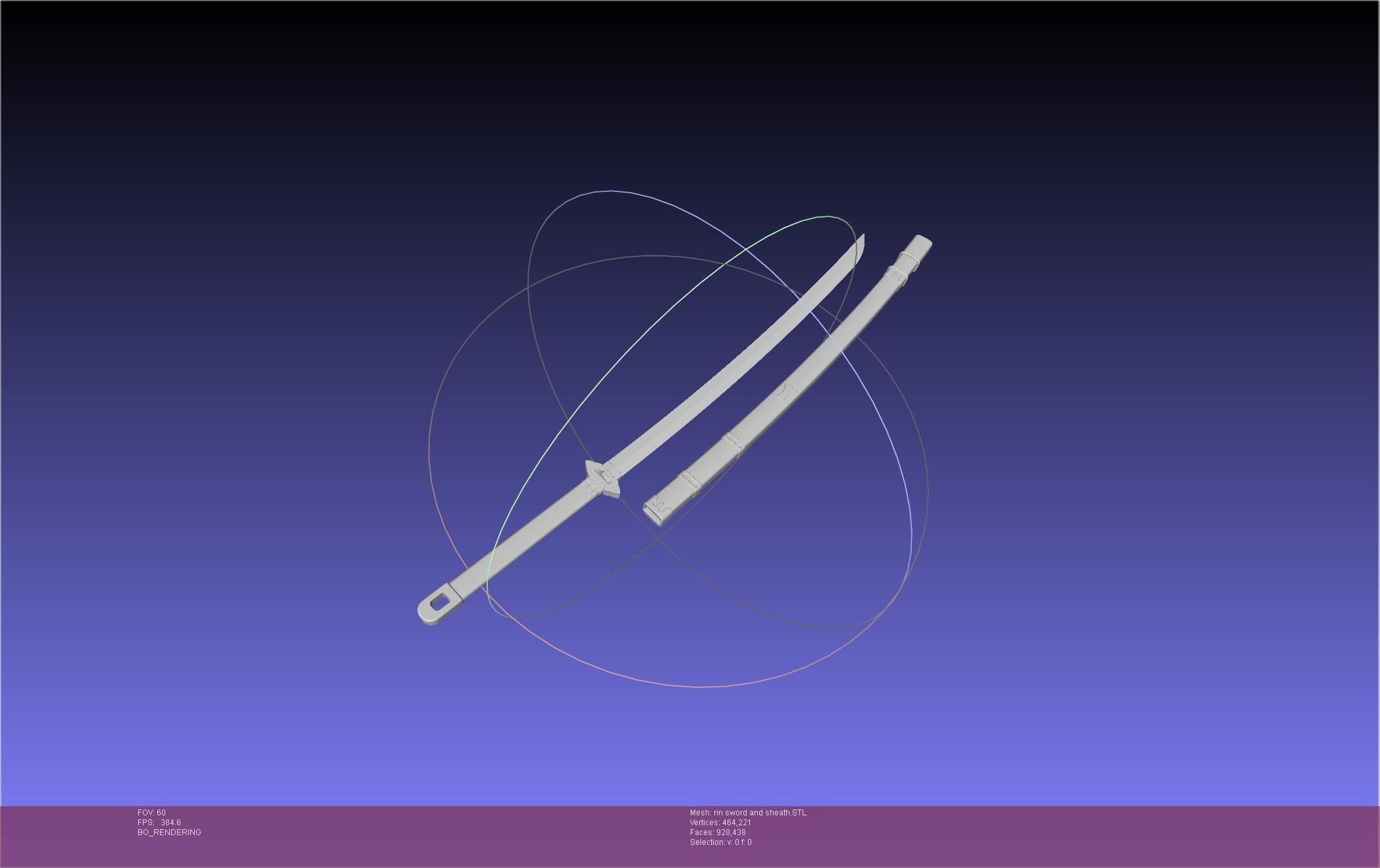 Blue Exorcist Rin Okumura Kurikara Sword And Sheath 3D print model_5