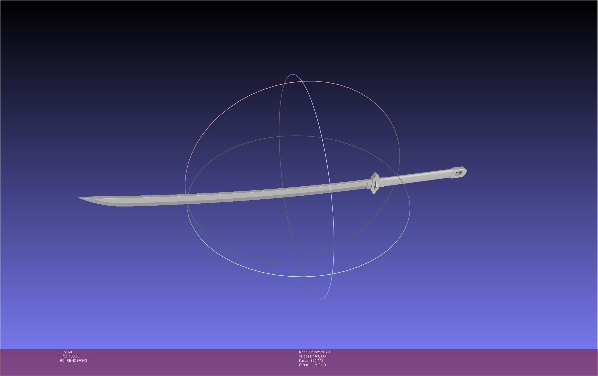 Blue Exorcist Rin Okumura Kurikara Sword And Sheath 3D print model_24