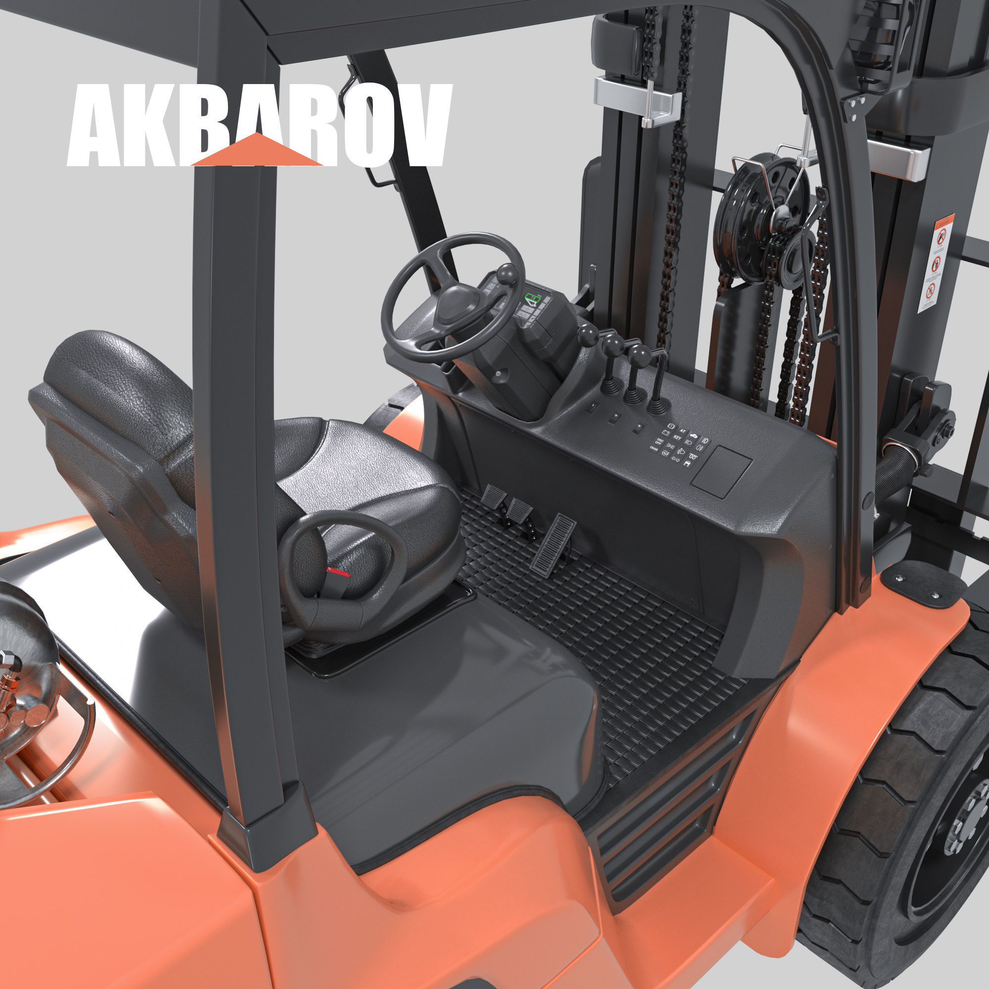 CAT Forklift Manual Loader 3D model | CGTrader