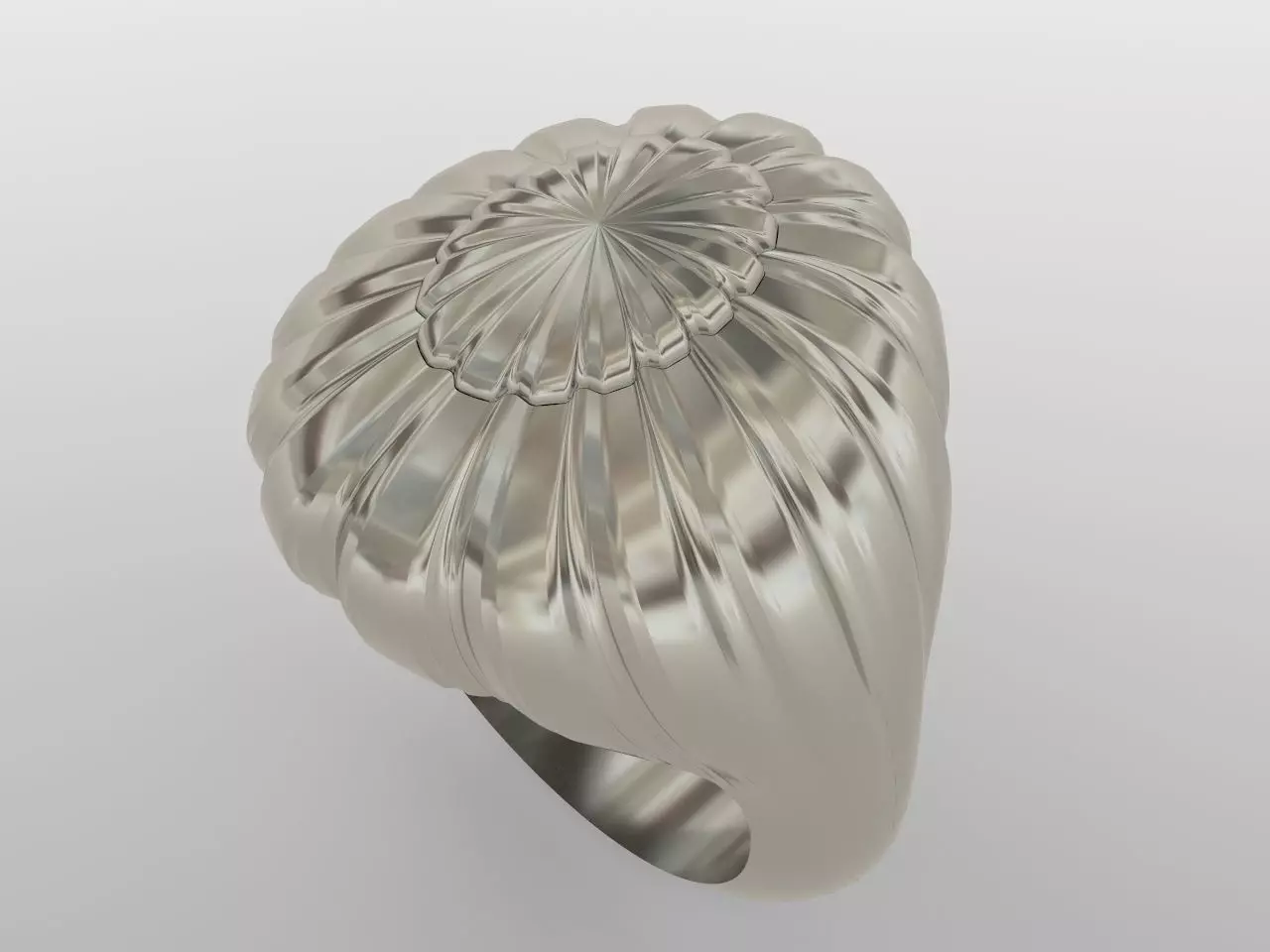 silver bloom ring size 7 3D print model