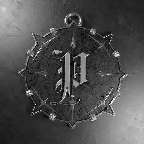Medallion with letter P 3D printable model 3D print model
