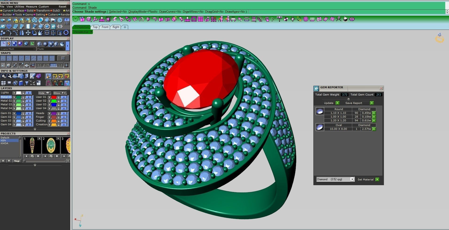 Diamond ring 3D print model_6