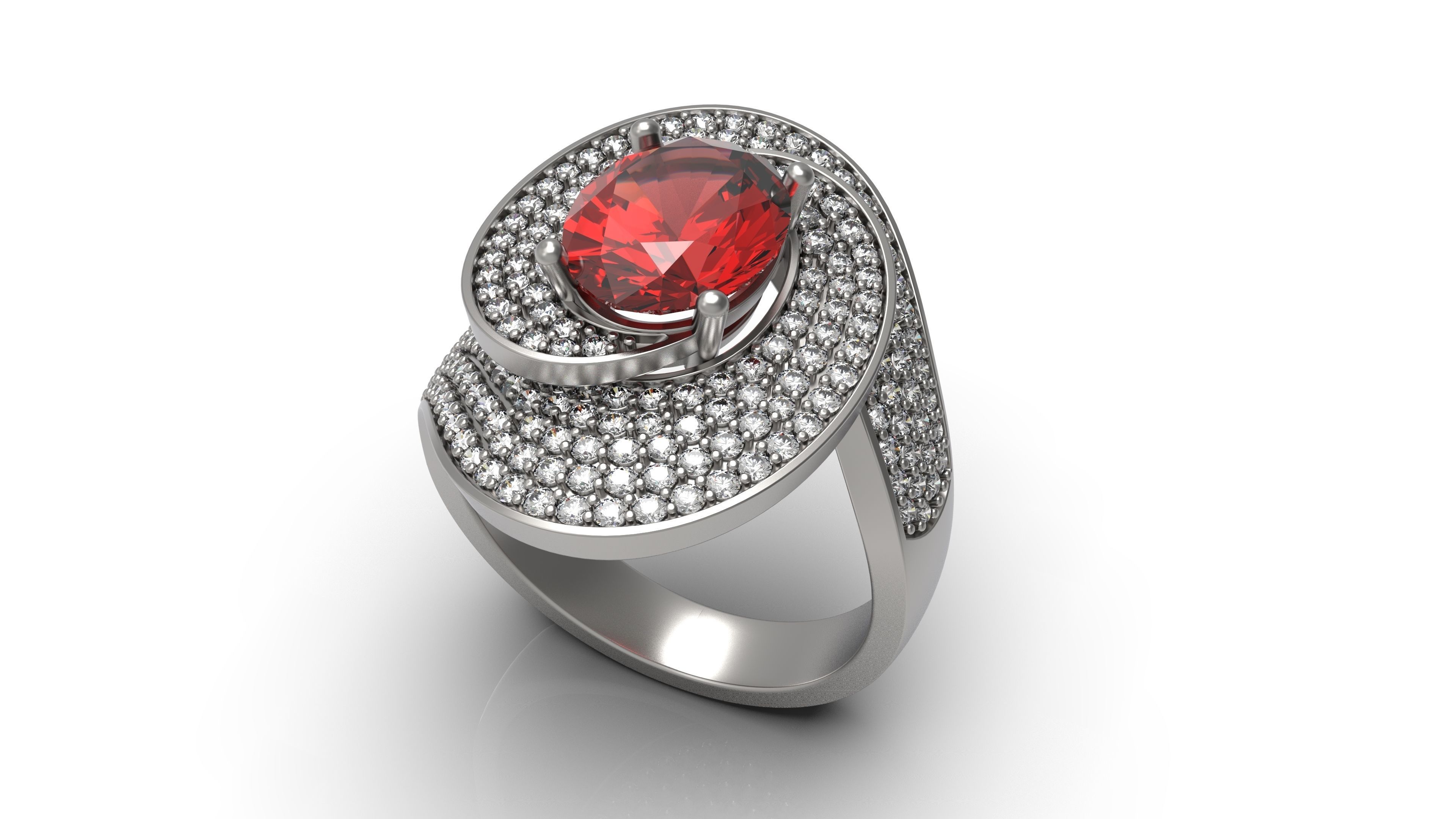Diamond ring 3D print model_3