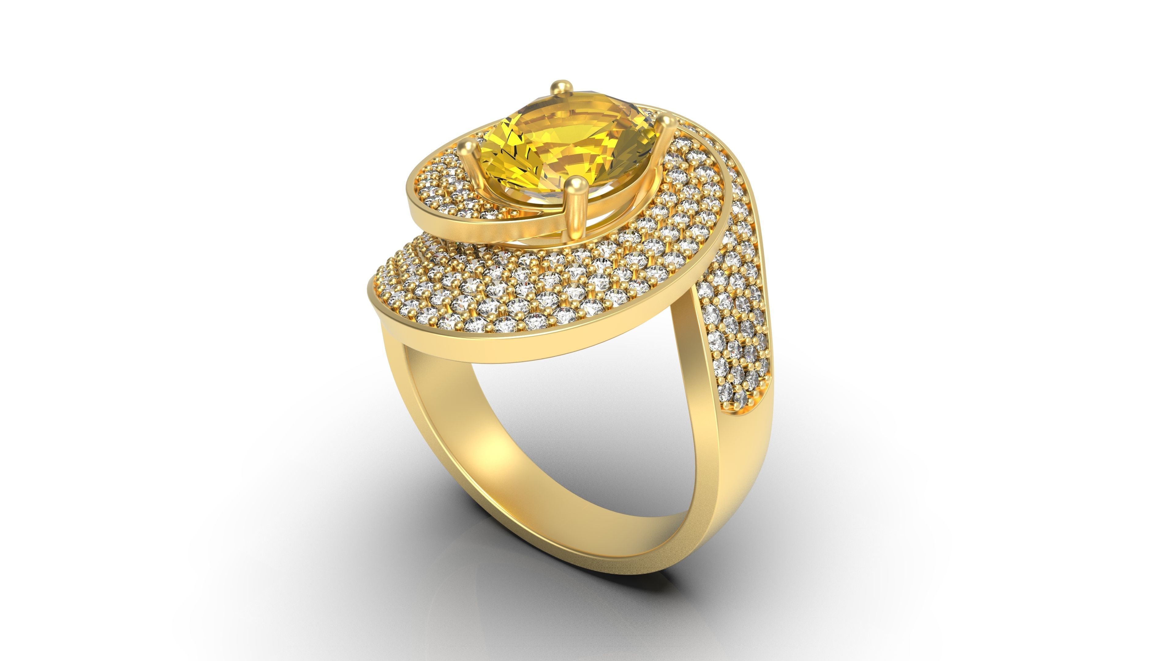 Diamond ring 3D print model_2