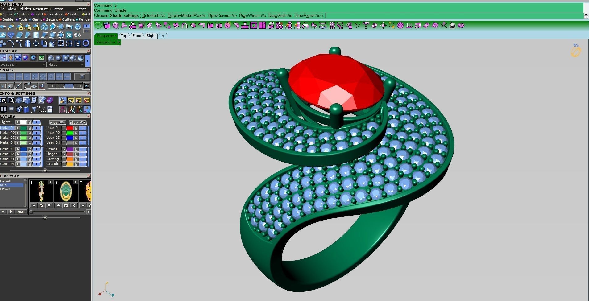 Diamond ring 3D print model_9