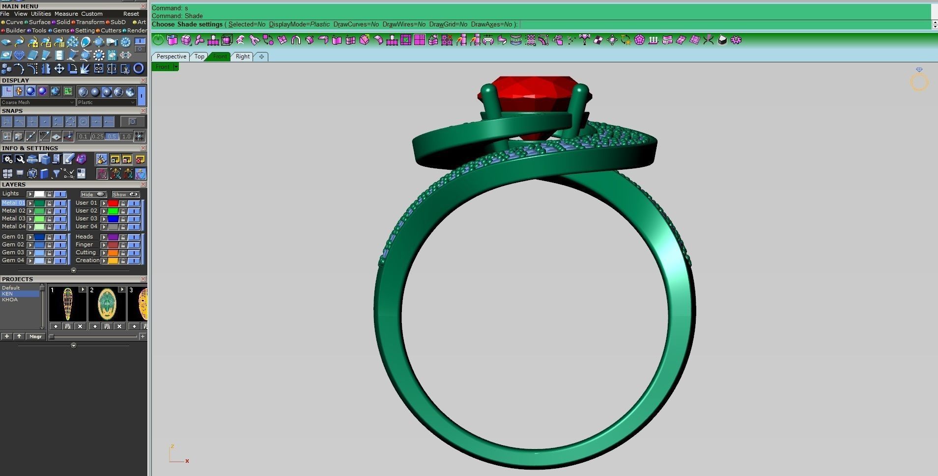Diamond ring 3D print model_7