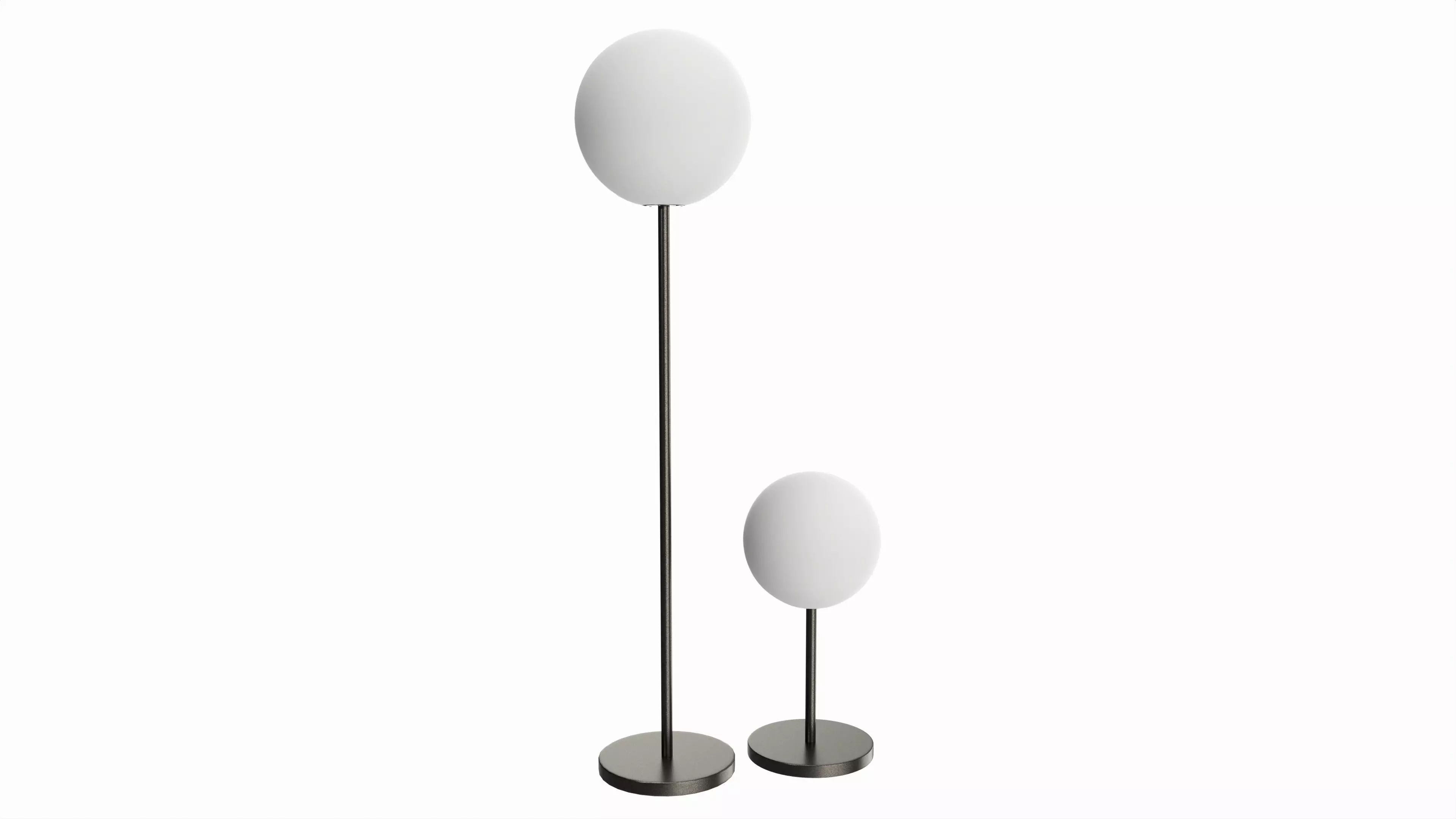 Outdoor and indoor cordless table and floor lamp set 3D model_0