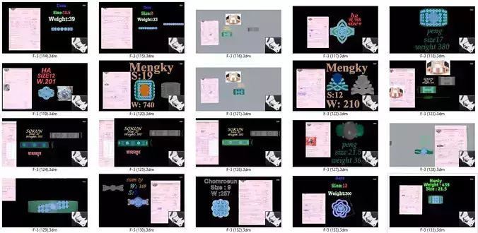 ring 20 pieces model rihone drawing 3 d rings ring